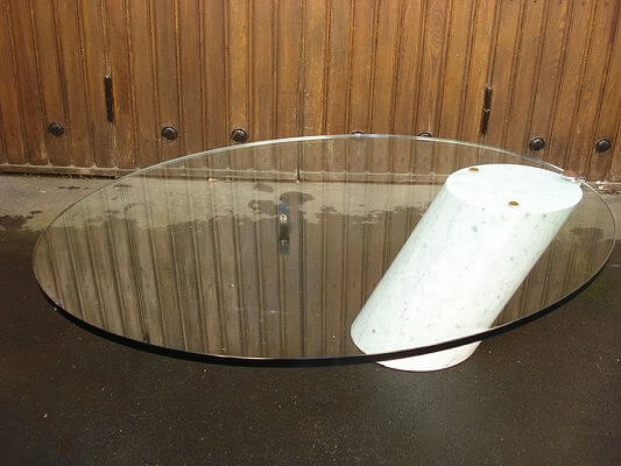 Marble and glass coffee table K1000 attributed to Ronald Schmitt, 1970s 5