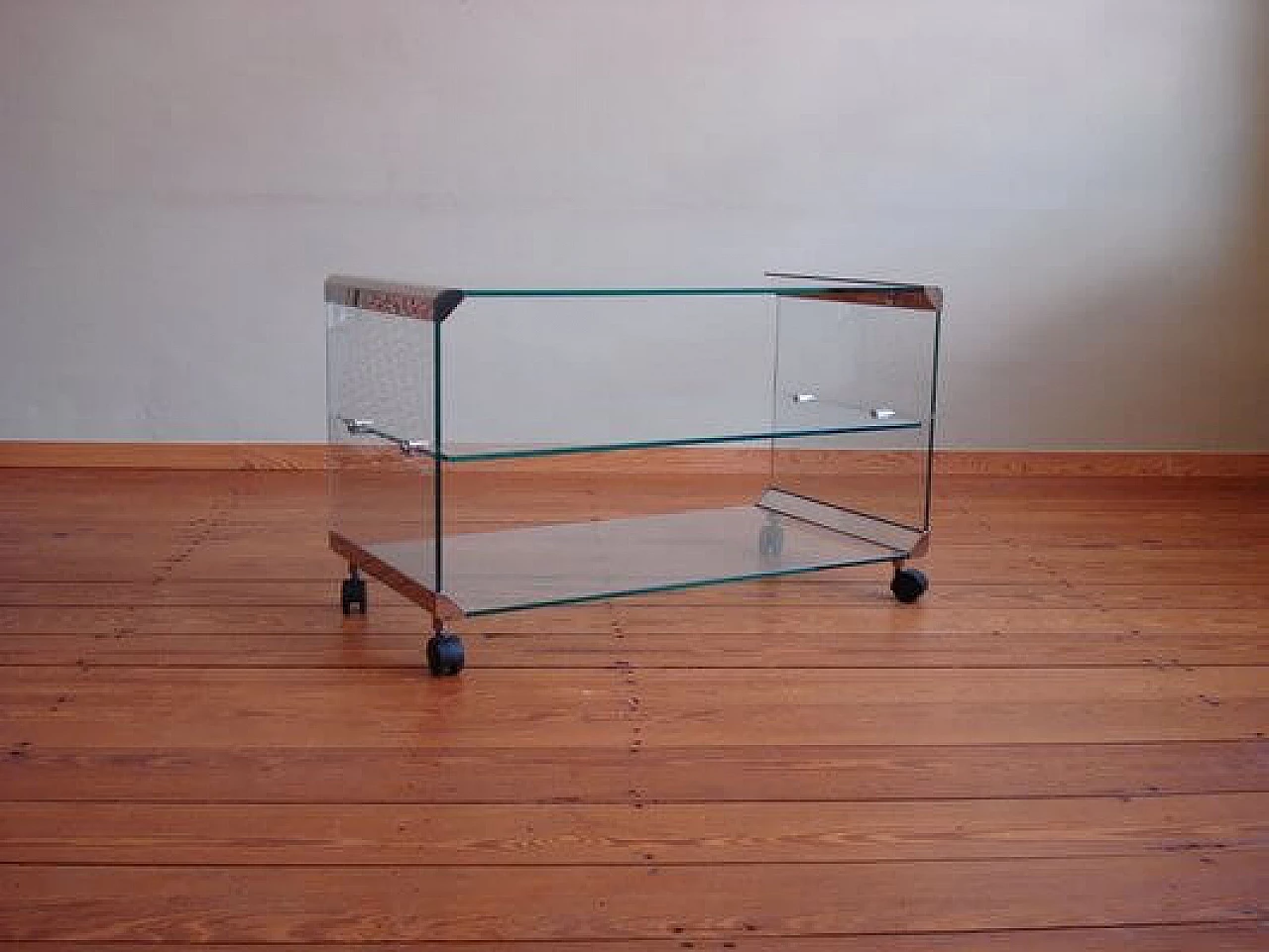 Glass bar cart by Pierangelo Galotti for Galotti & Radice, 1970s 3