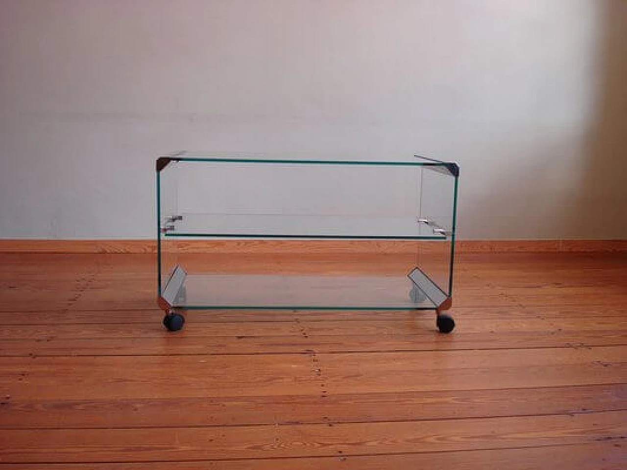 Glass bar cart by Pierangelo Galotti for Galotti & Radice, 1970s 5