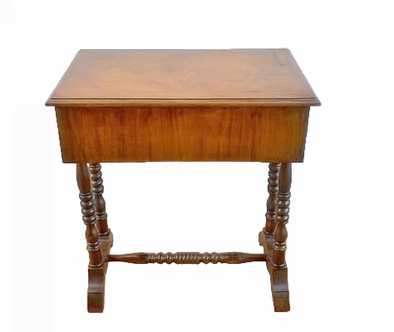 Sewing table in solid turned walnut, late 19th century 7