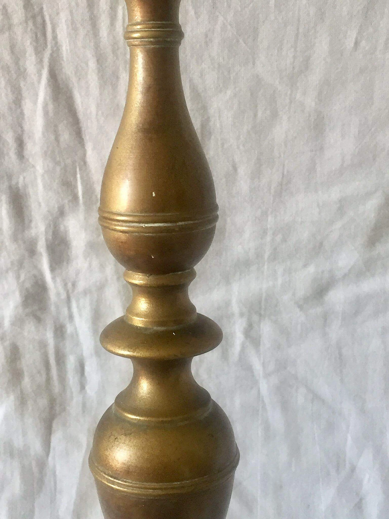 Brass table lamp with half lampshade, 1950s 12