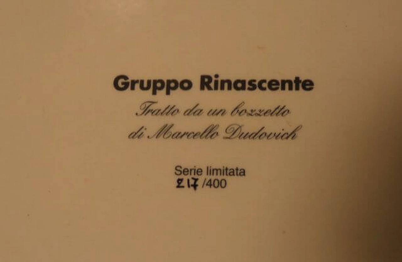 Piatto con disegno di M. Dudovich per Gruppo Rinascente, anni '80 3