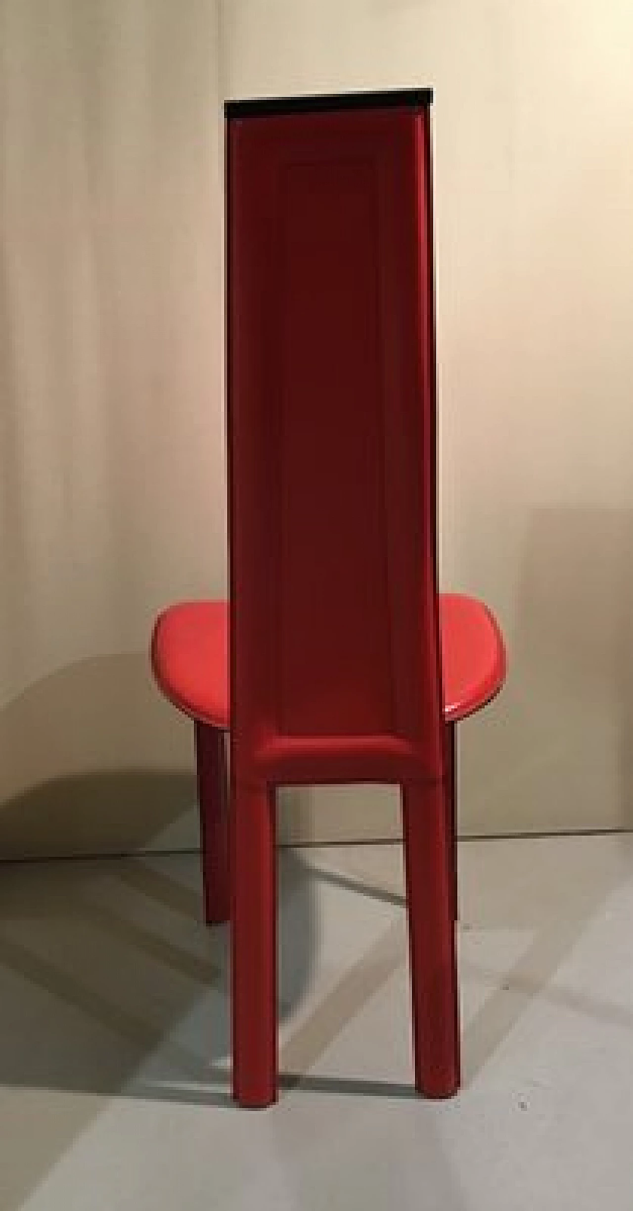 4 Chairs in red leather in the style of Bontempi, 1980s 3