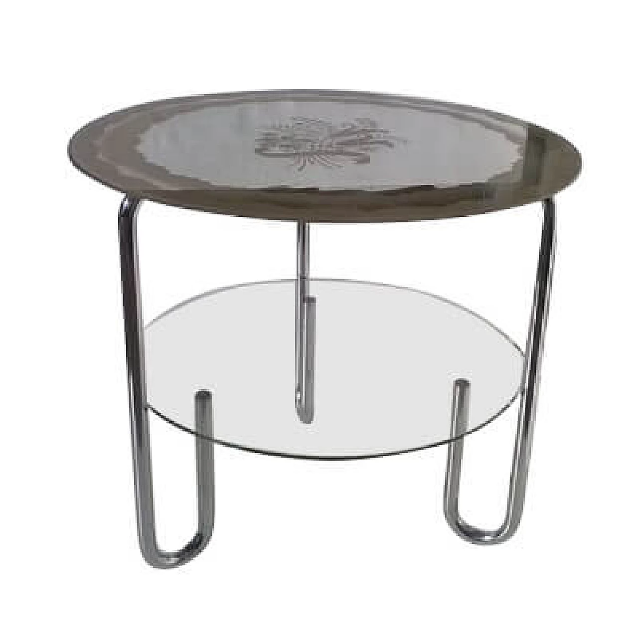 Round coffee table with mirrored top attributed to Fontana Arte, 1930s 6