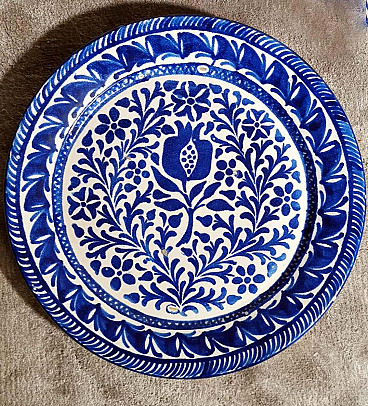 Piatti in ceramica con decorazioni blu cobalto, Italia, anni '50