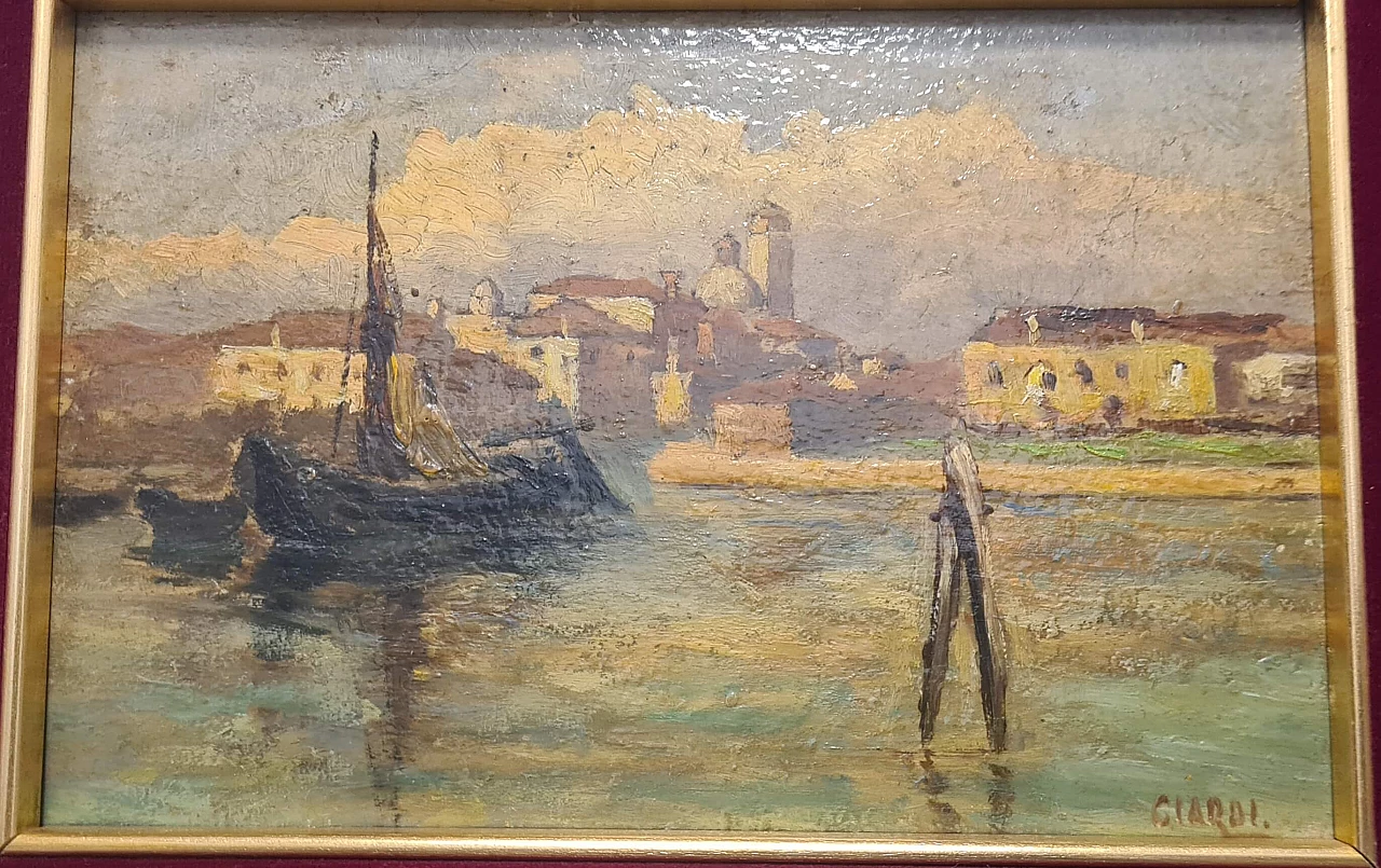 Oil on panel painting of Venice by Guglielmo Ciardi, late 19th century 3