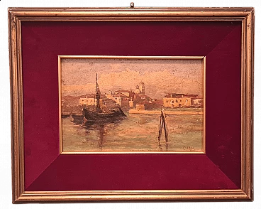 Oil on panel painting of Venice by Guglielmo Ciardi, late 19th century