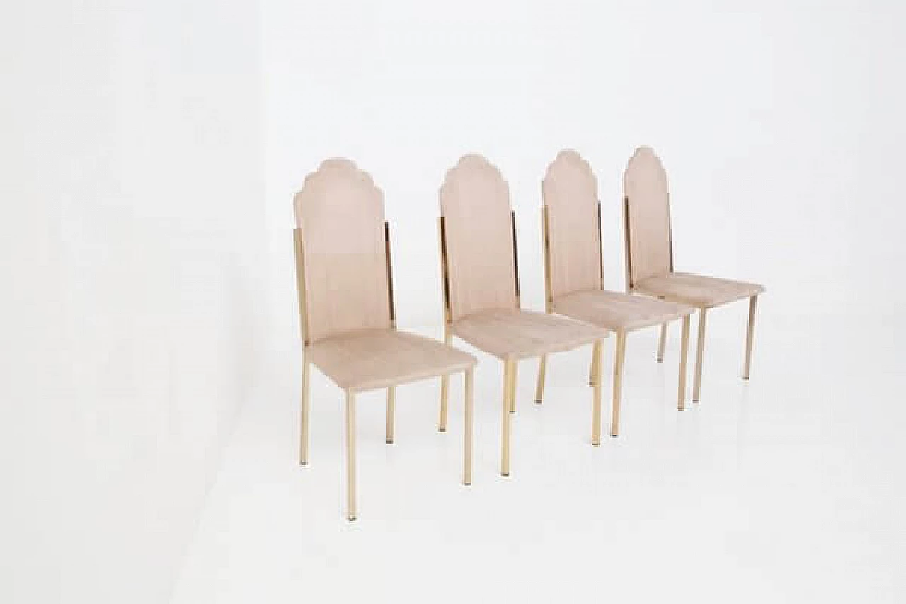 4 Velvet chairs by Alain Delon, 1970s 1