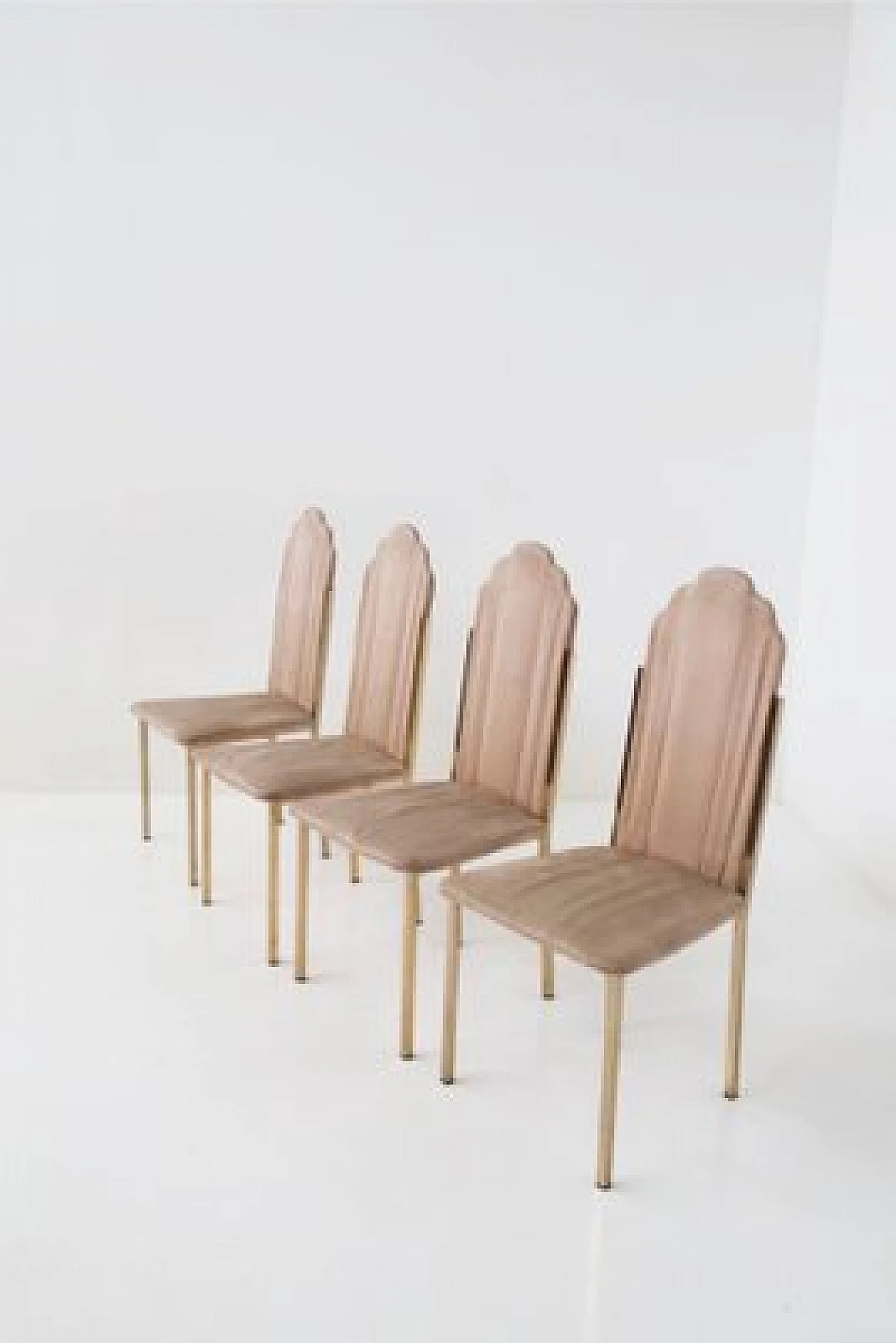 4 Velvet chairs by Alain Delon, 1970s 10