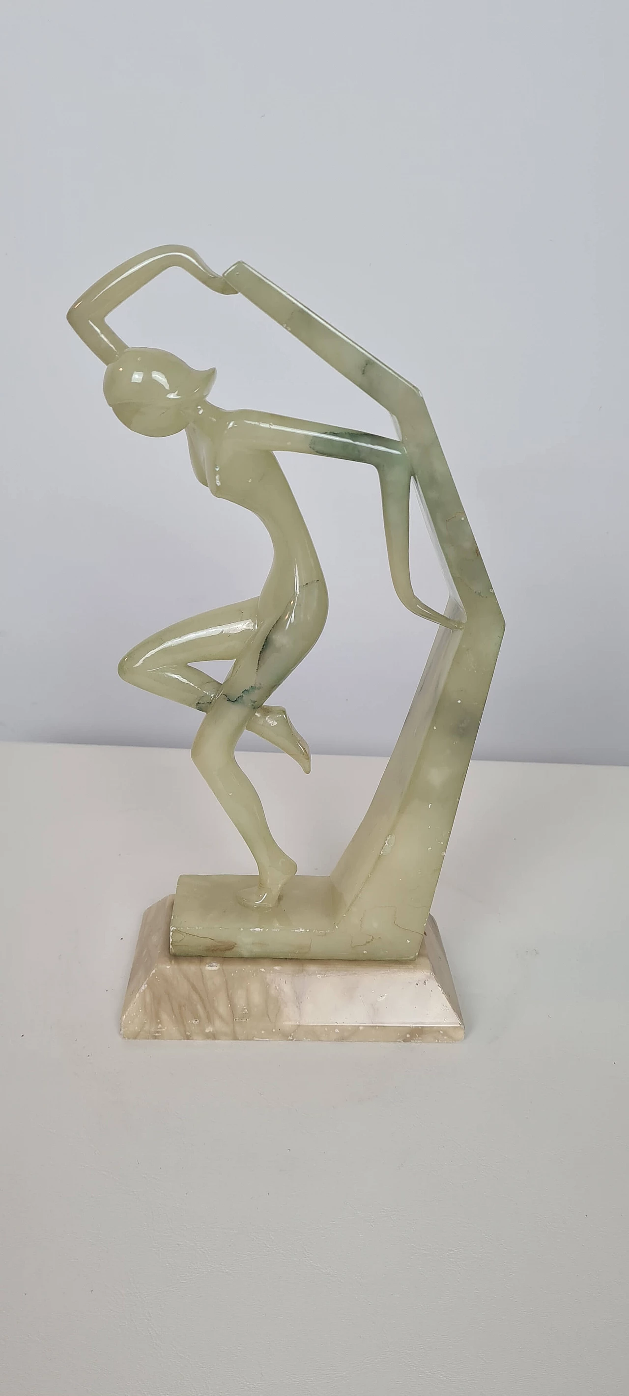 Art Deco alabaster sculpture of a woman, 1920s 1