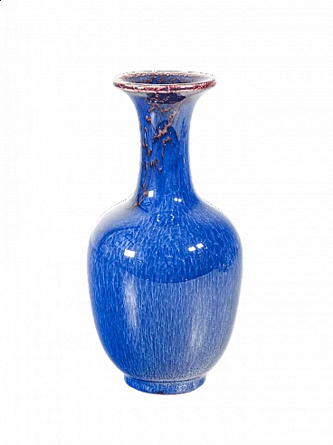 Polychrome ceramic and enamel vase