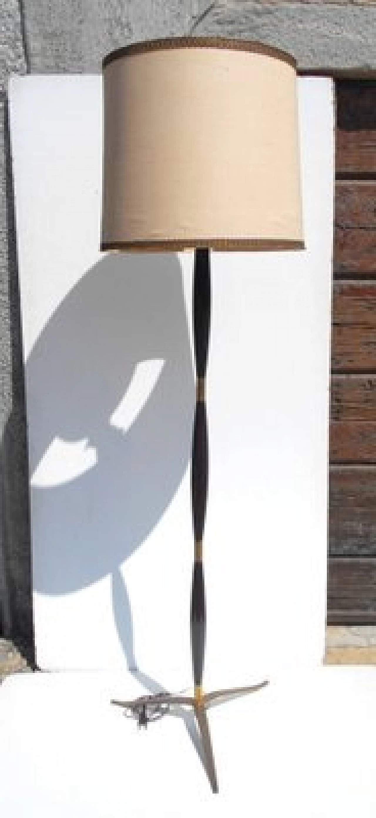 Floor lamp in brass and mahogany by Stilnovo, 1940s 3