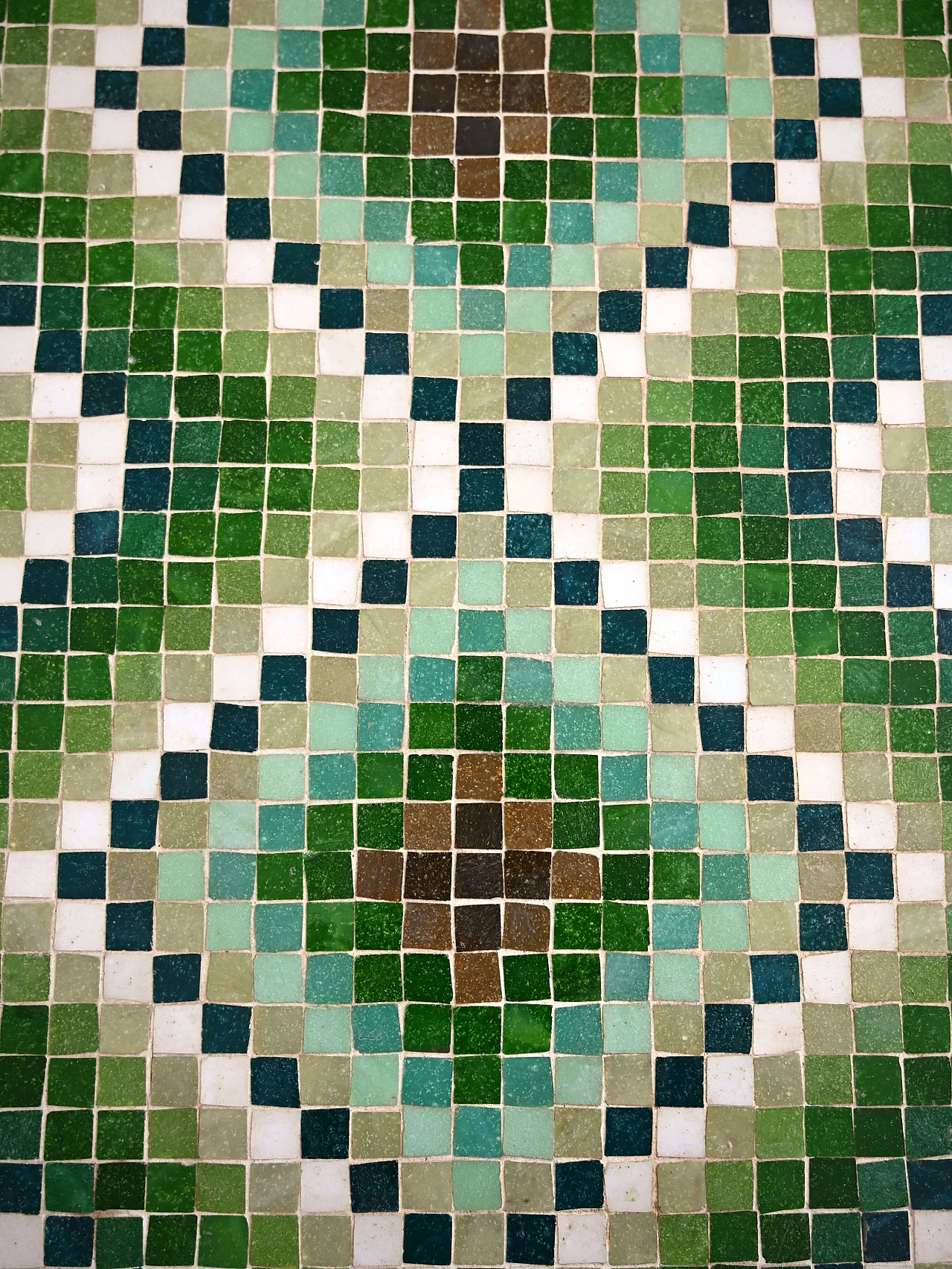 Teak side table with green and white mosaic, 1960s 7