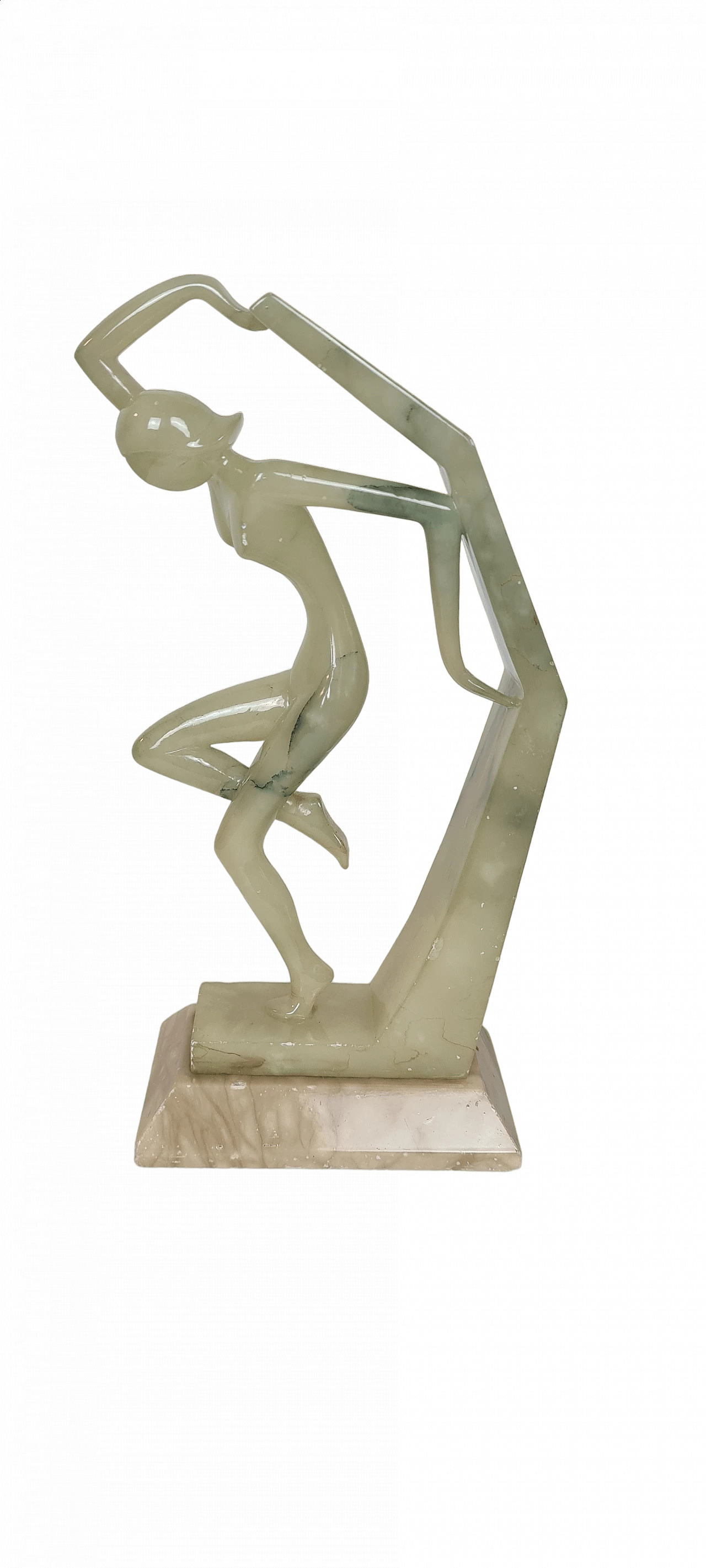 Art Deco alabaster sculpture of a woman, 1920s 10