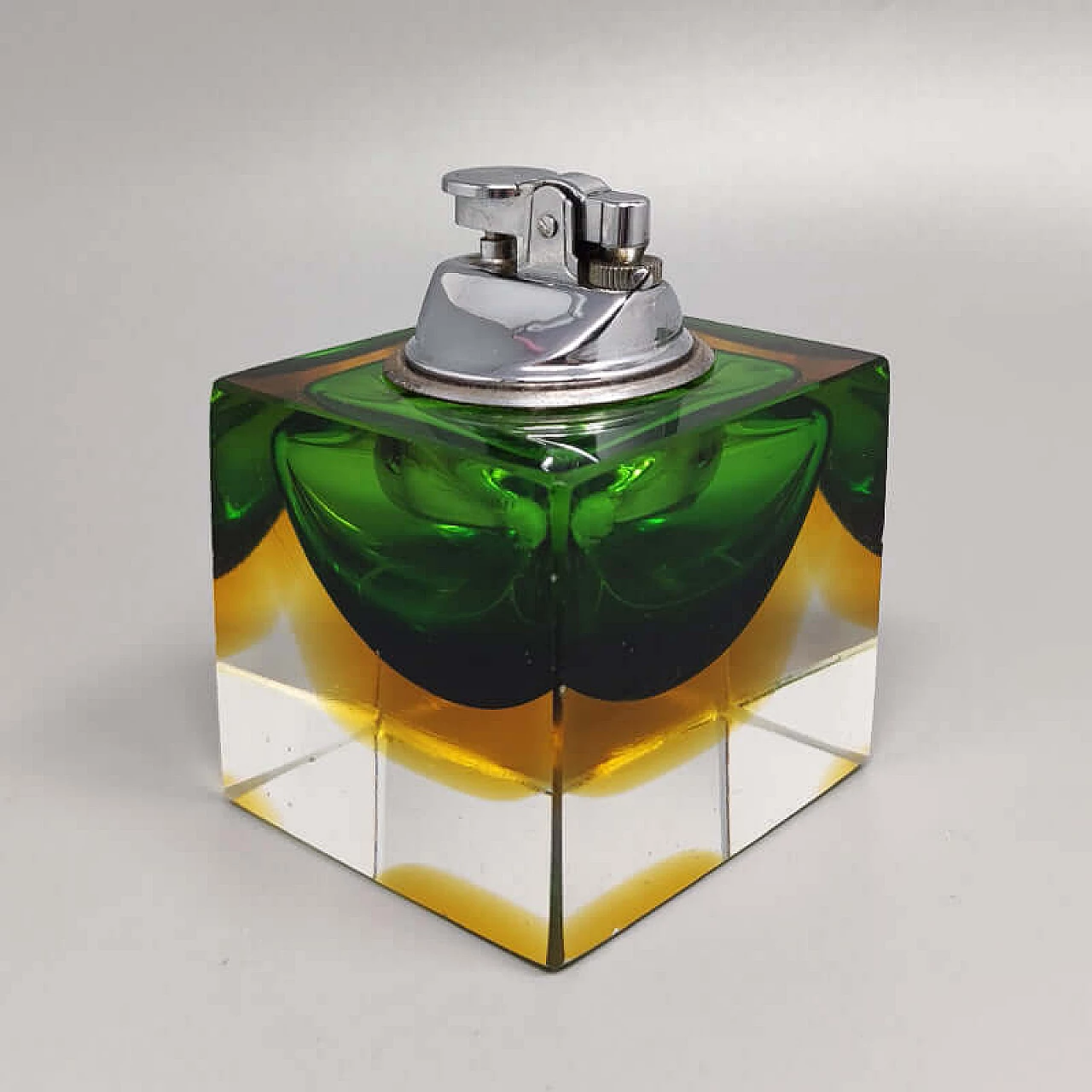 Table lighter in submerged glass by Flavio Poli for Seguso, 1960s 3