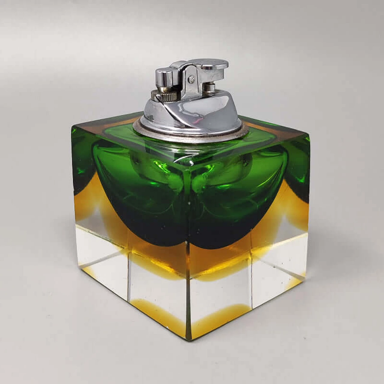 Table lighter in submerged glass by Flavio Poli for Seguso, 1960s 4