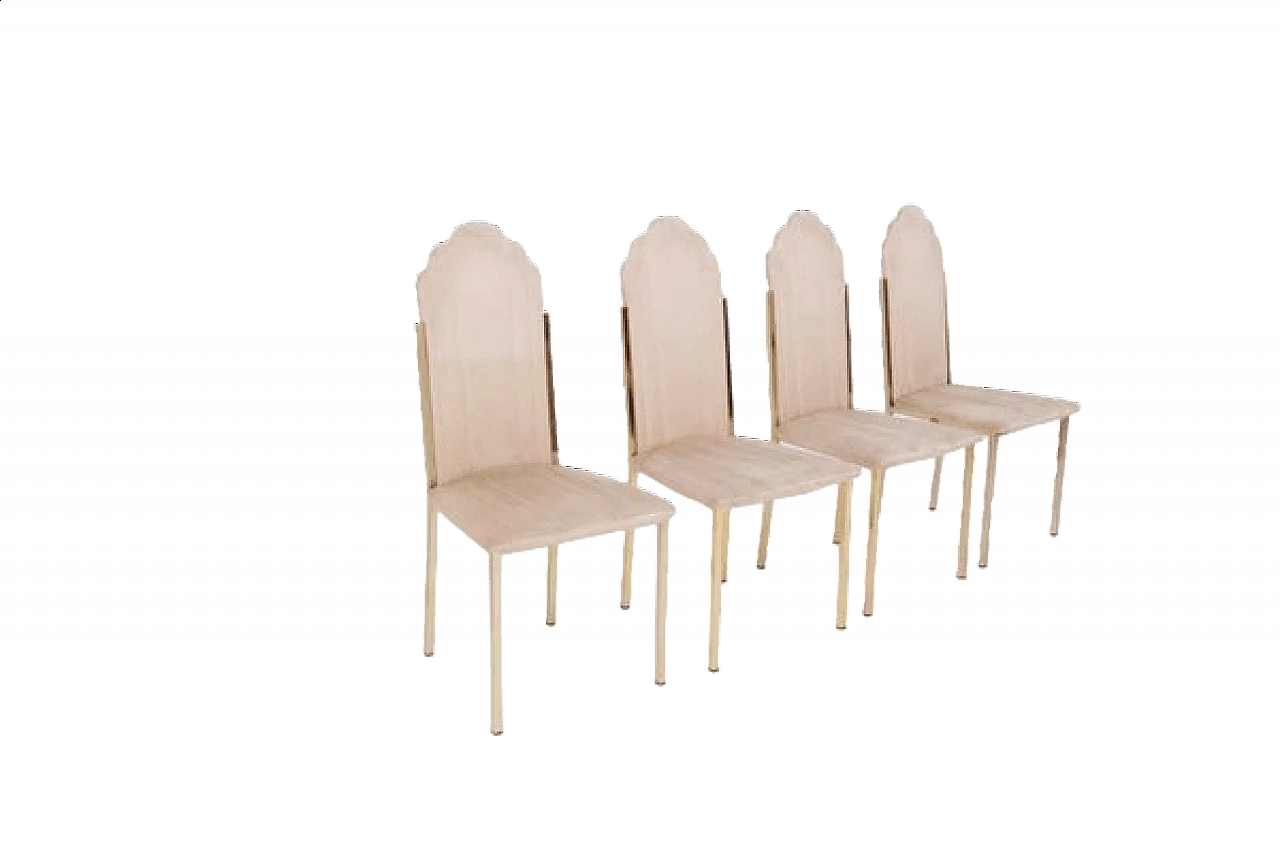 4 Velvet chairs by Alain Delon, 1970s 12