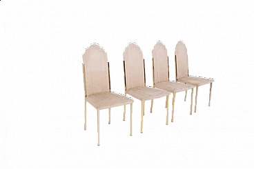 4 Velvet chairs by Alain Delon, 1970s