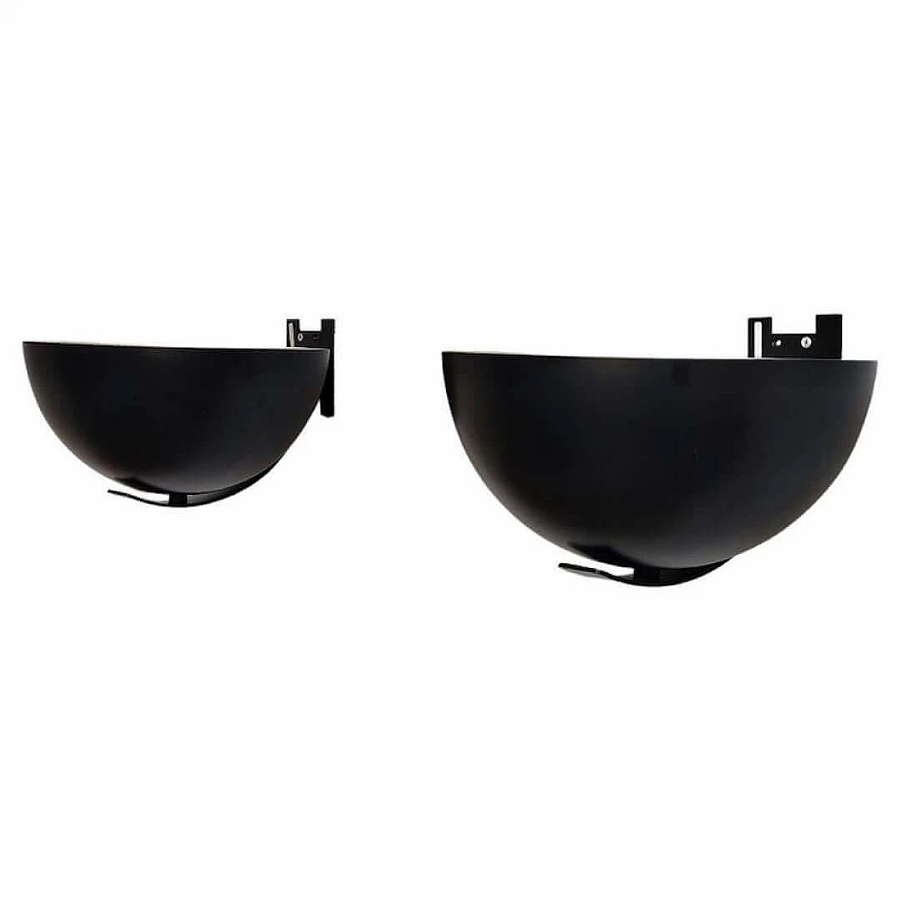 Pair of black wall sconces 1189 by Elio Martinelli for Martinelli Luce, 1970s 1