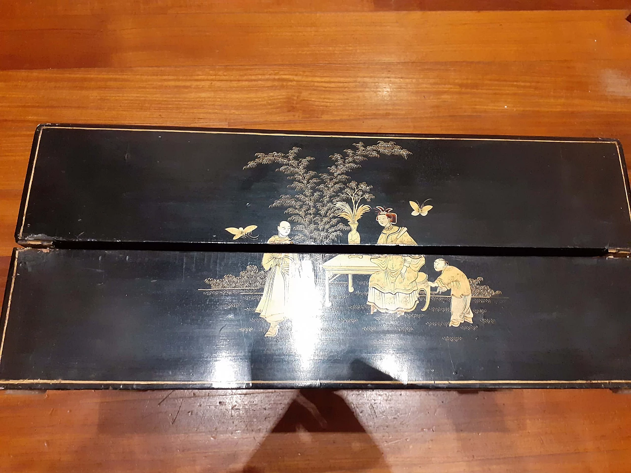 Chinese lap desk in black lacquered wood, 19th century 4