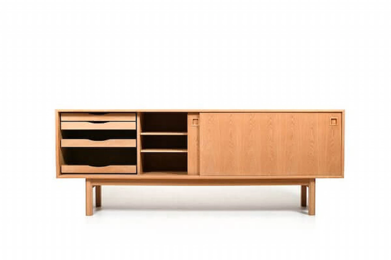 Low sideboard 21 in oak by Omann Jun, 1960s 5