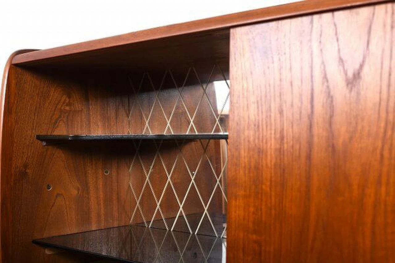 Wooden sideboard with sliding doors and bar compartment, 1950s 5