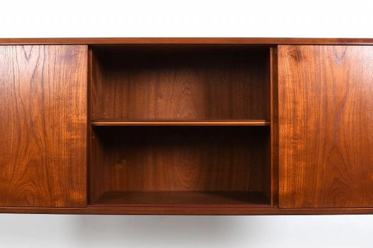 Wooden sideboard with sliding doors and bar compartment, 1950s 6