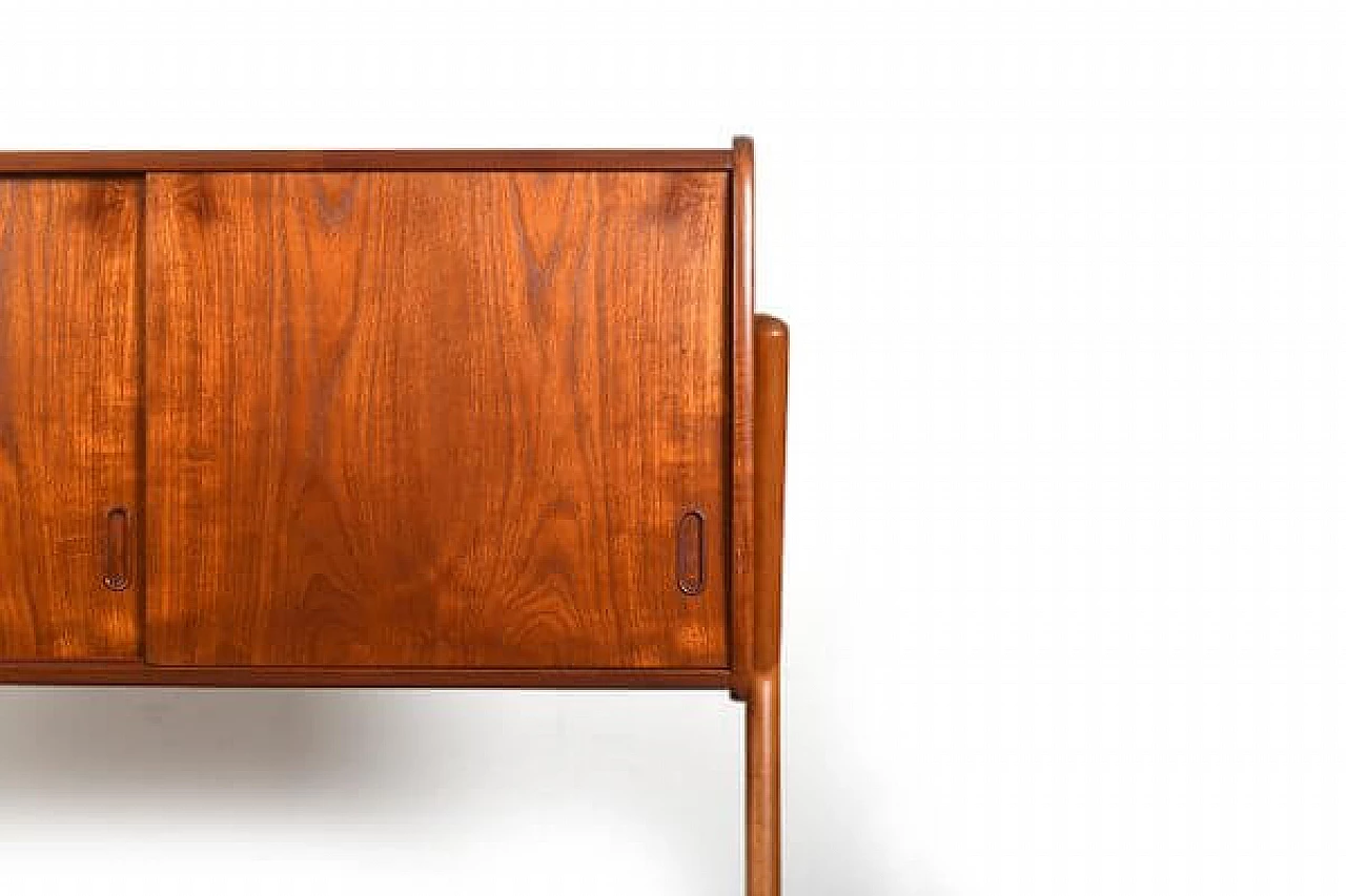 Wooden sideboard with sliding doors and bar compartment, 1950s 7