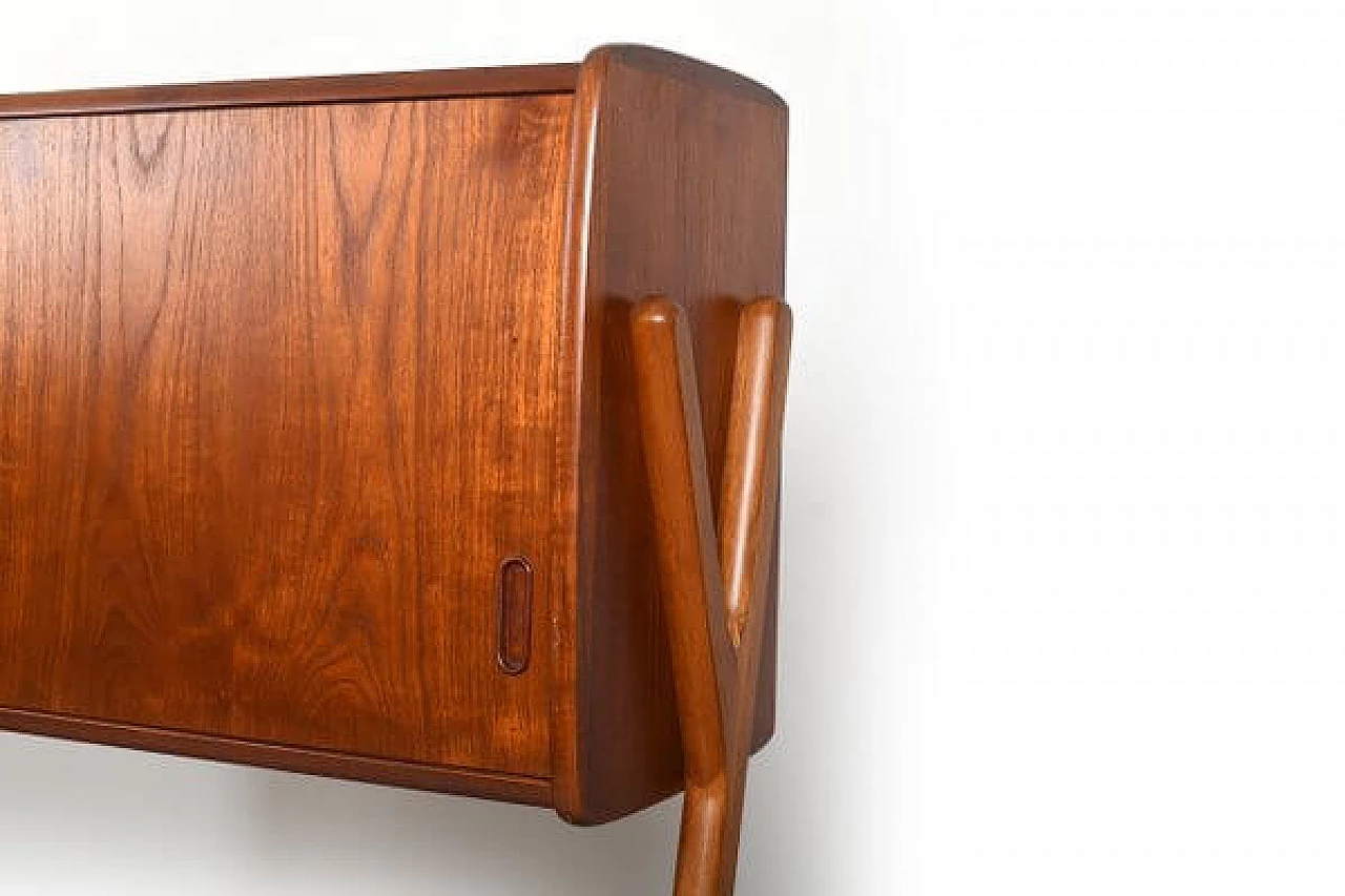 Wooden sideboard with sliding doors and bar compartment, 1950s 9