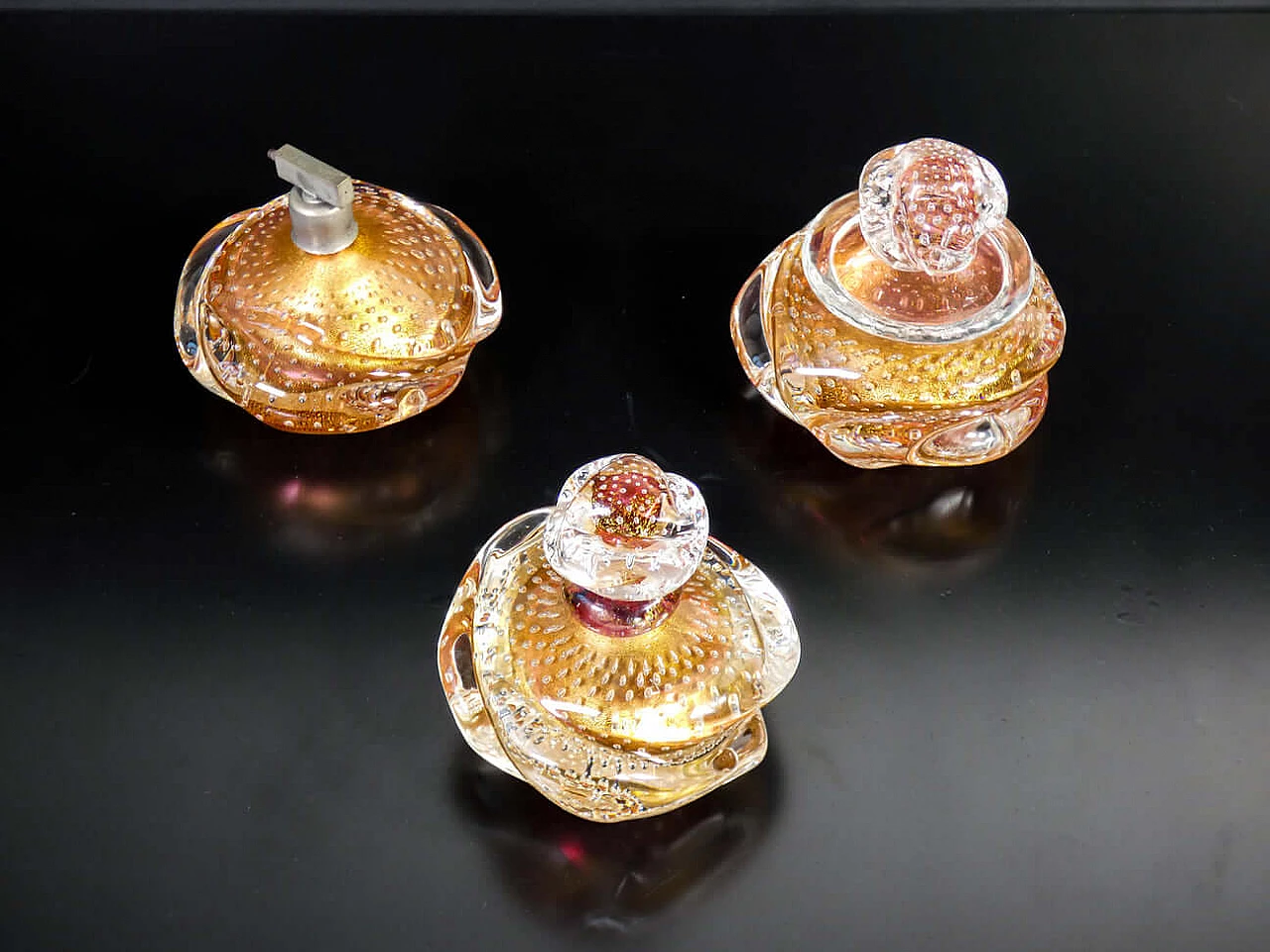 3 Blown Murano glass toilet accessories by Ercole Barovier, 1930s 3