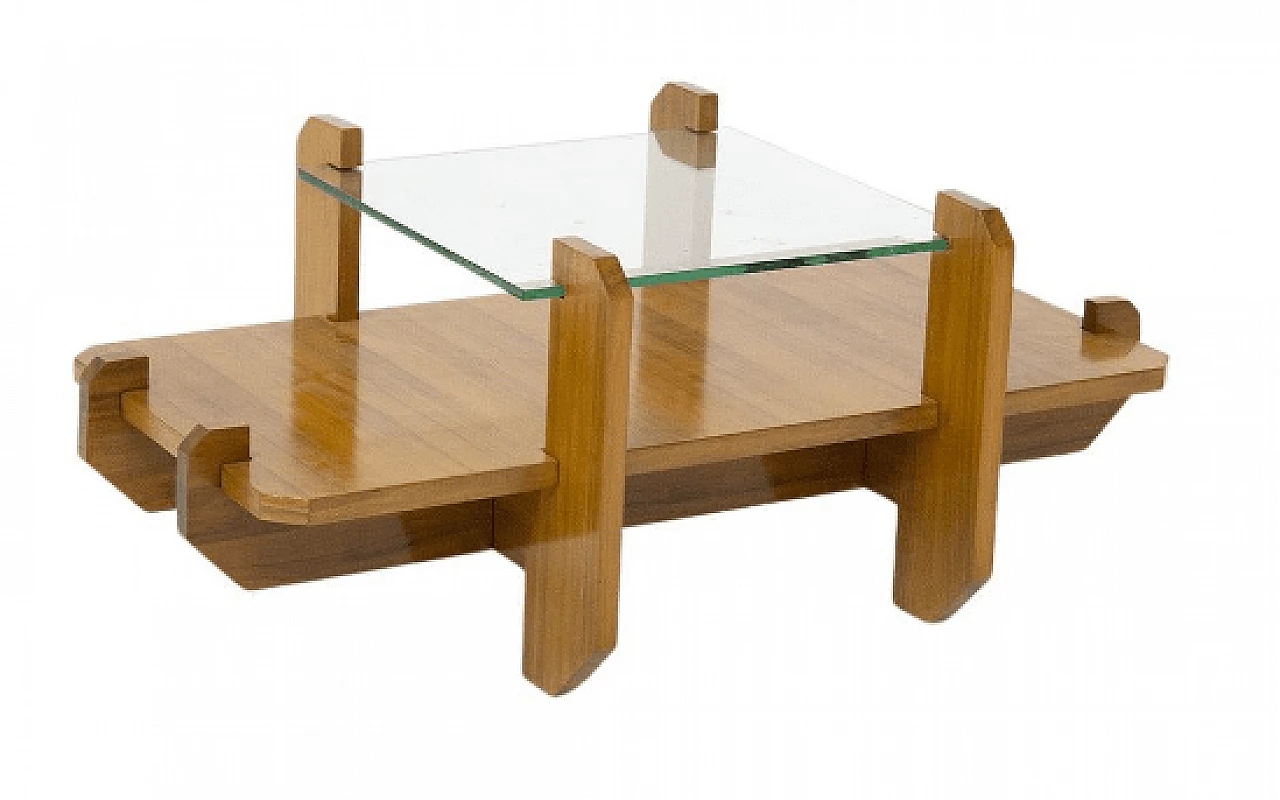 Side table in wood and glass by Vittorio Gregotti, 1960s 1