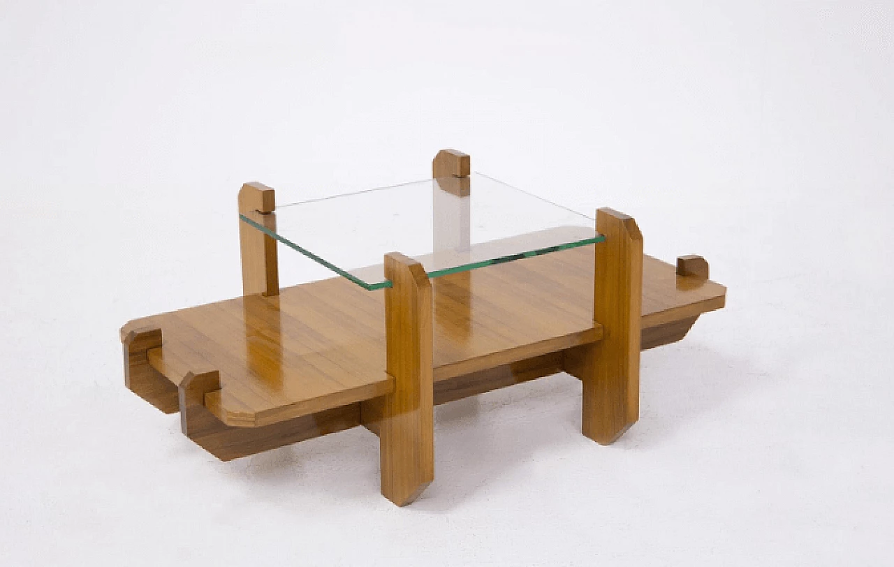 Side table in wood and glass by Vittorio Gregotti, 1960s 2