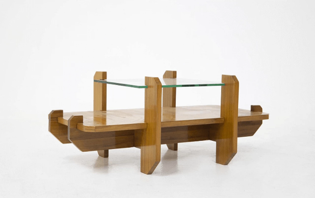 Side table in wood and glass by Vittorio Gregotti, 1960s 3