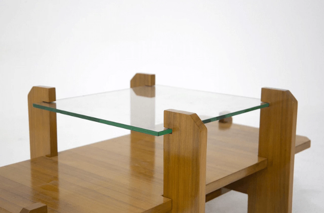 Side table in wood and glass by Vittorio Gregotti, 1960s 8