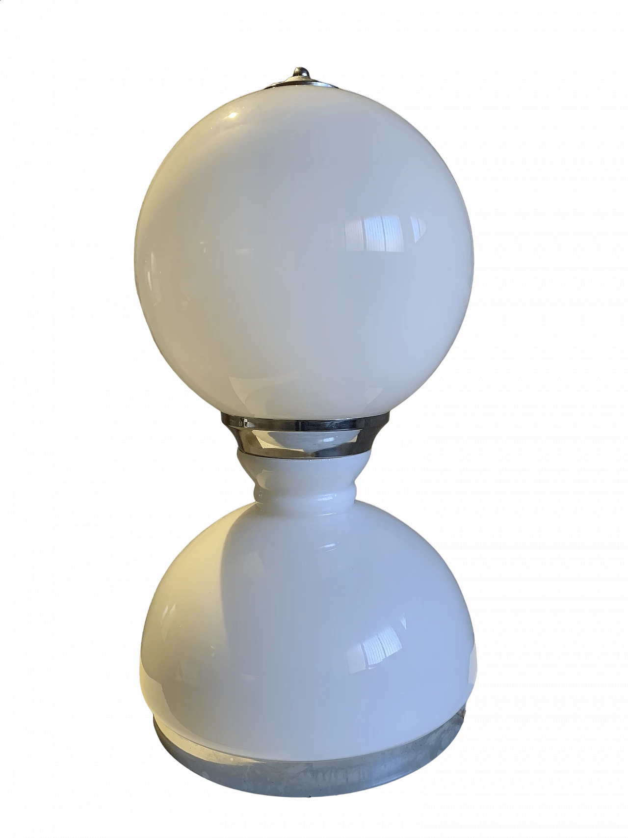 Table lamp in milk glass with steel base, 1970s 6