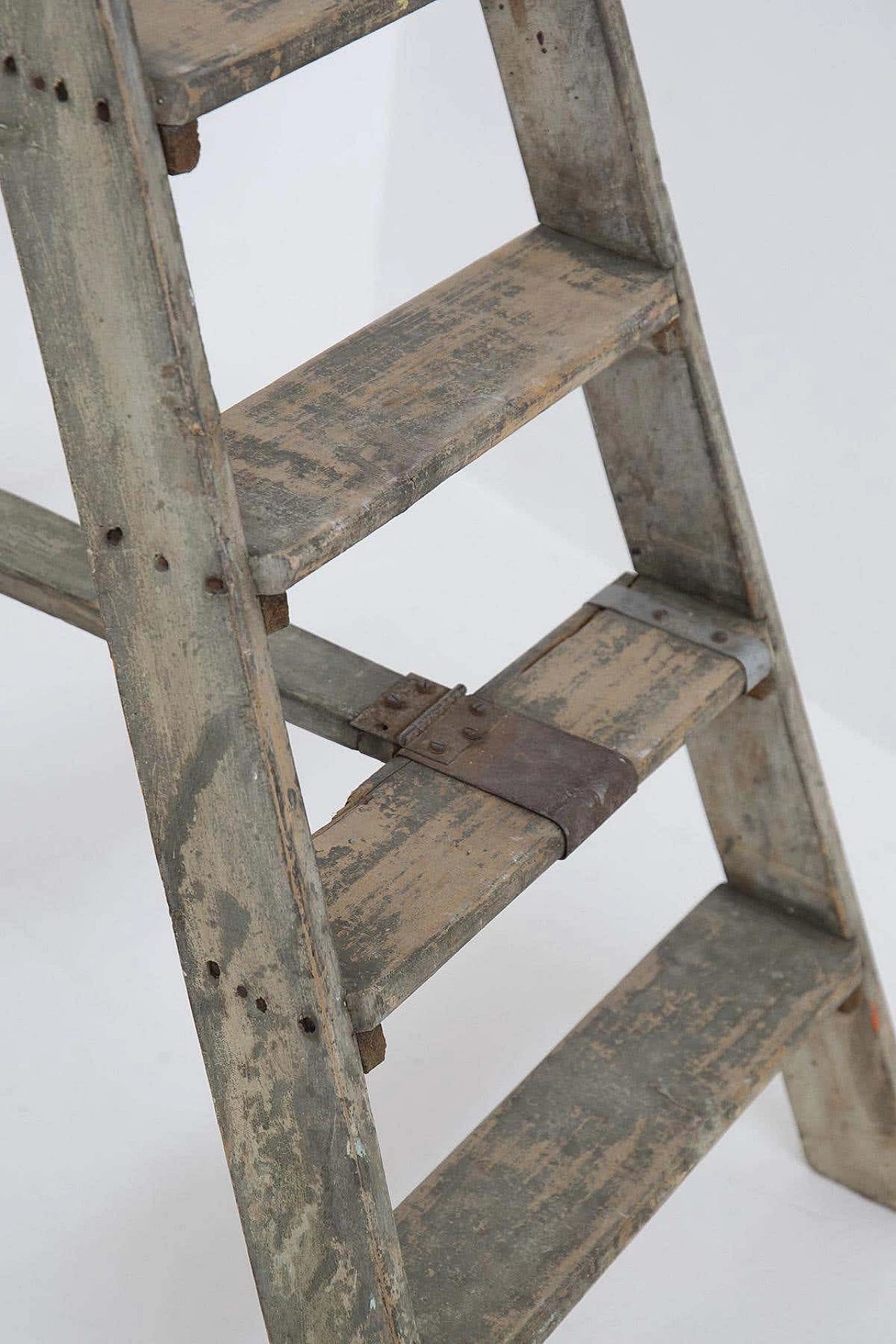 Ladder in grey-stained wood, 1920s 4