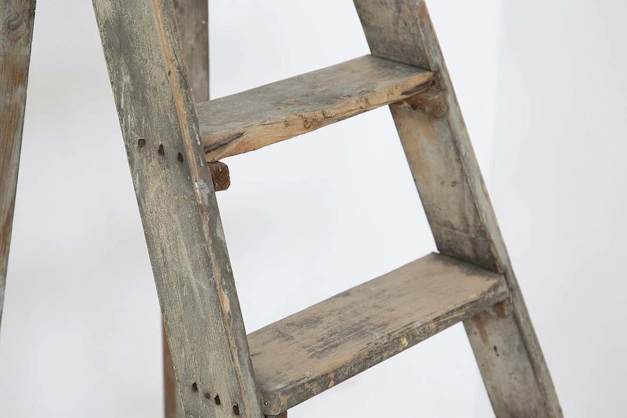 Ladder in grey-stained wood, 1920s 5