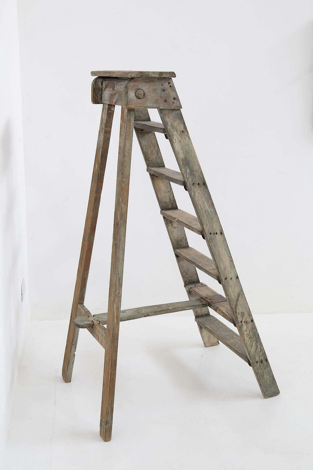 Ladder in grey-stained wood, 1920s 6