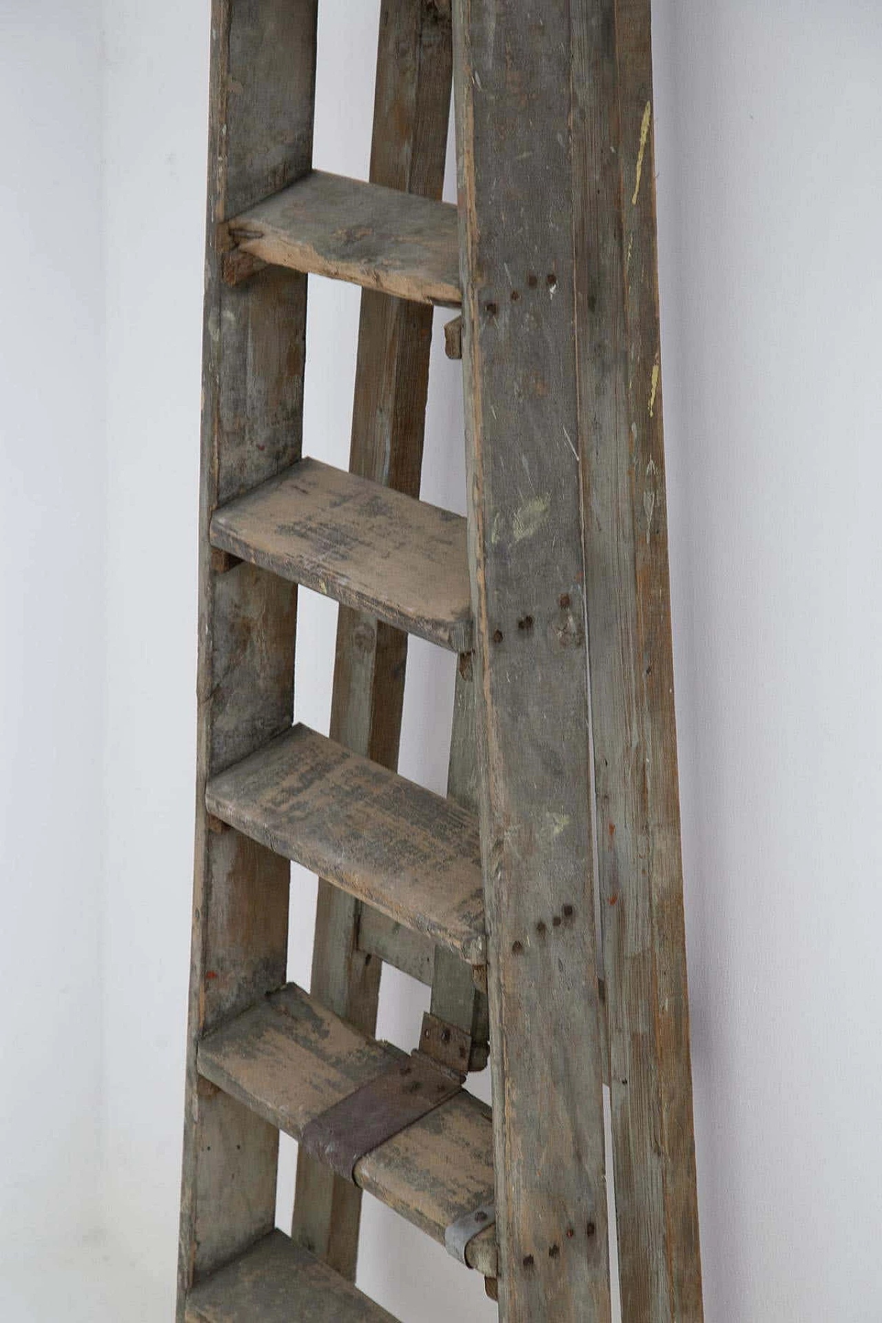 Ladder in grey-stained wood, 1920s 10