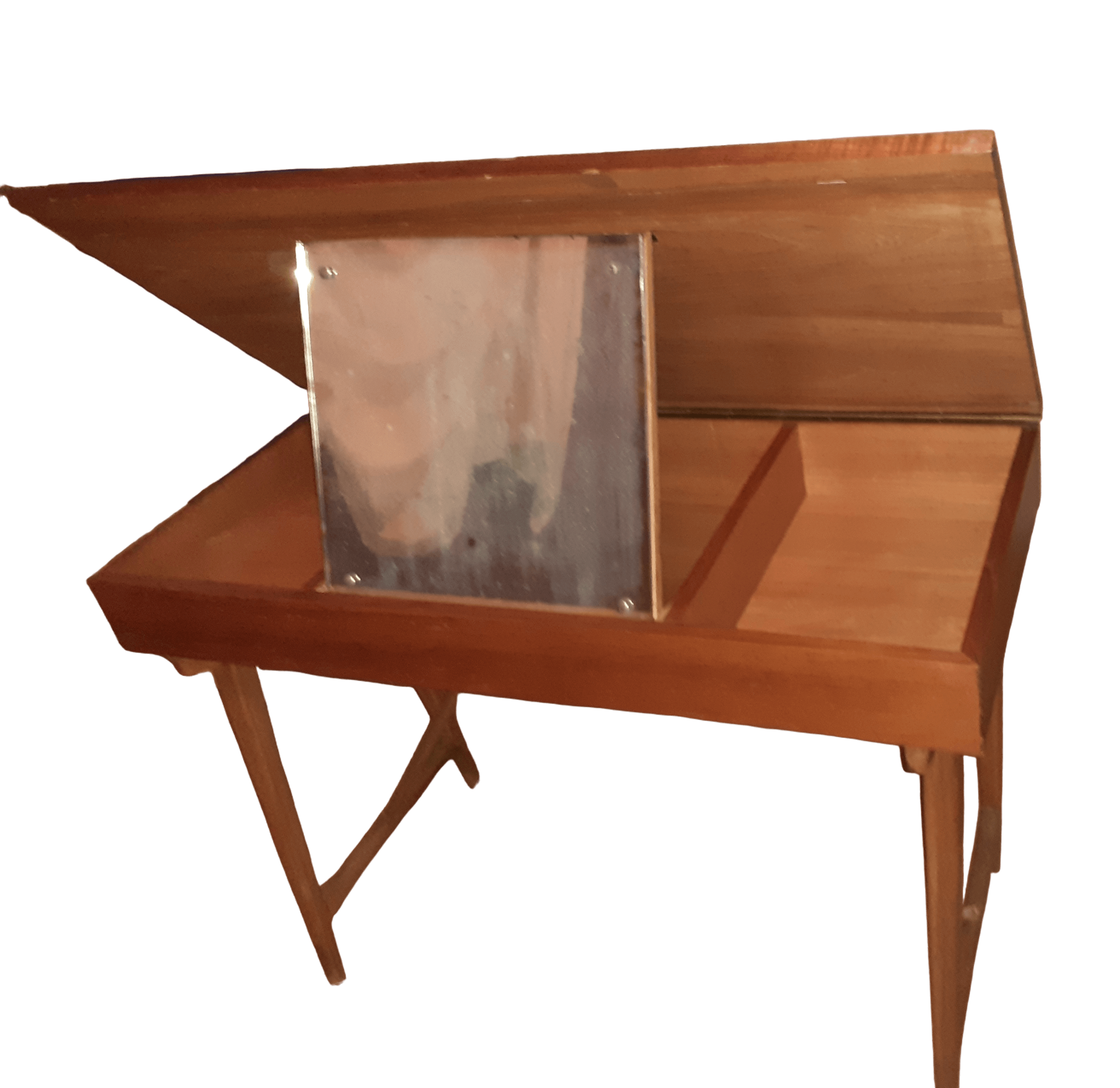 Toilette in teak con specchio a scomparsa in stile scandinavo, anni '60