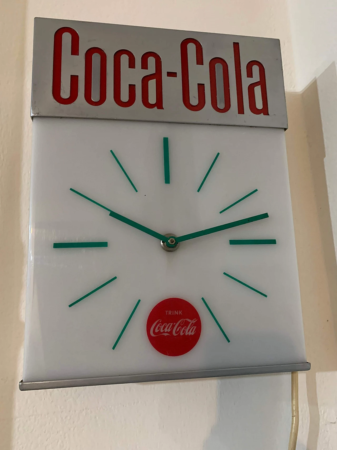 Plastic and metal clock by Coca Cola, 1960s 2