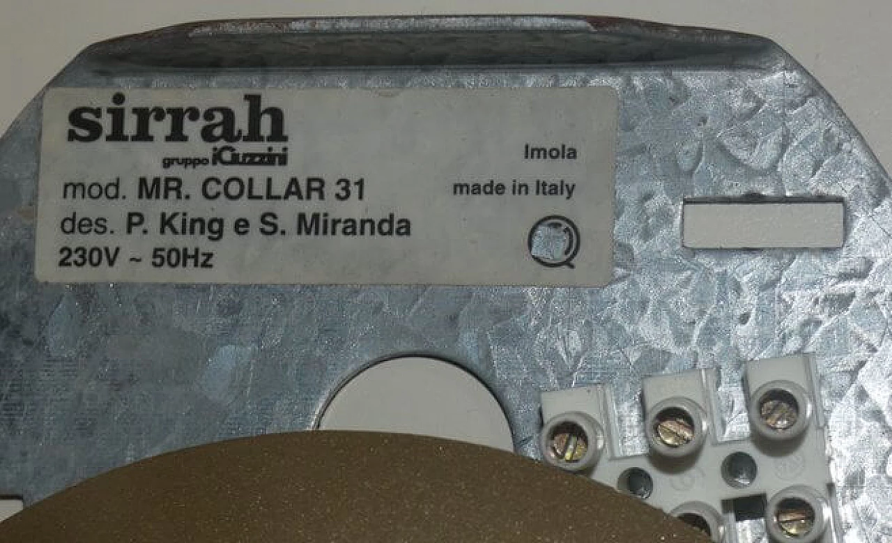 Lampada Mr. Collar 31 di Perry King e Santiago Miranda per Sirrah, anni '90 3
