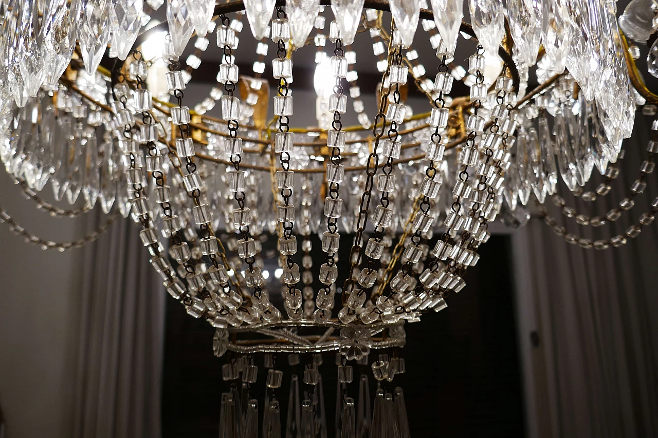 Crystal chandelier attributed to Baccarat, 1940s 3