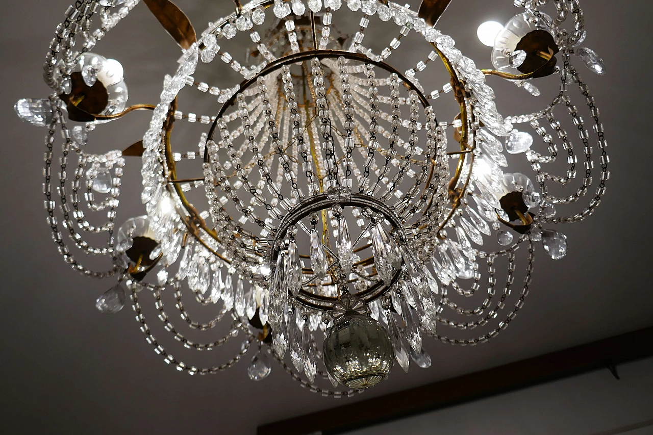 Crystal chandelier attributed to Baccarat, 1940s 6