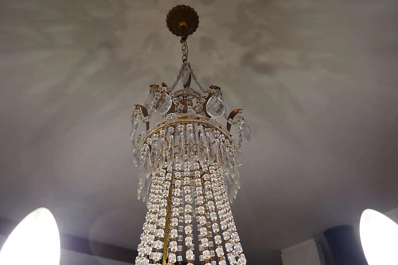 Crystal chandelier attributed to Baccarat, 1940s 8