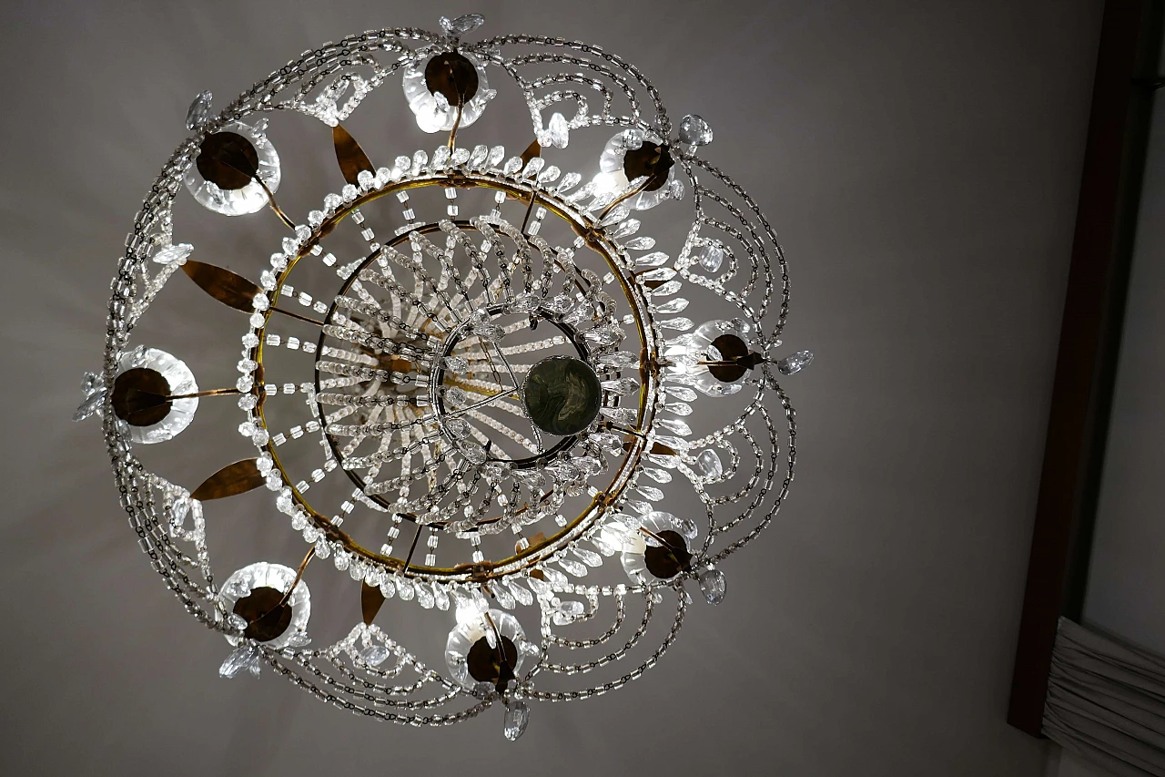 Crystal chandelier attributed to Baccarat, 1940s 9