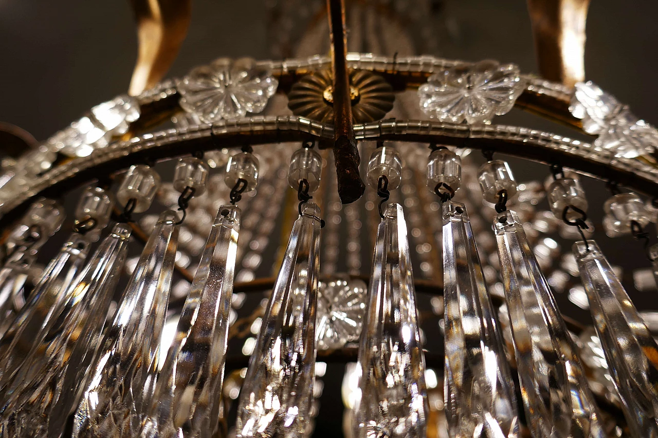 Crystal chandelier attributed to Baccarat, 1940s 10