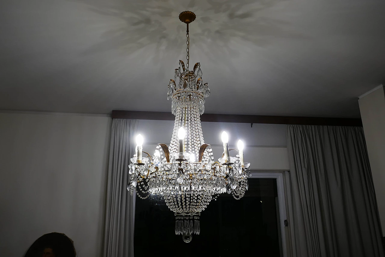 Crystal chandelier attributed to Baccarat, 1940s 11