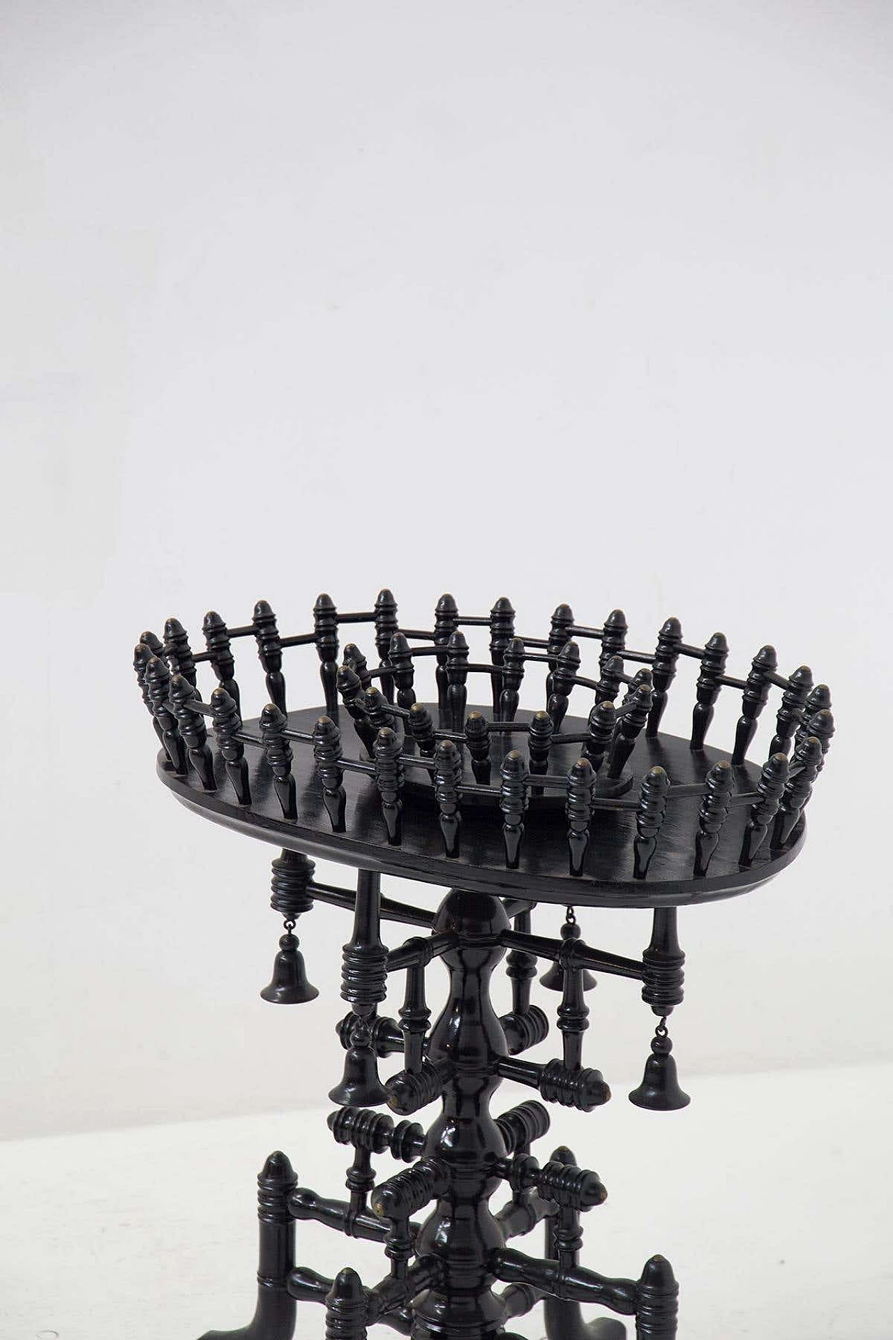 Brass and ebonised turned wood coffee table, 19th century 1