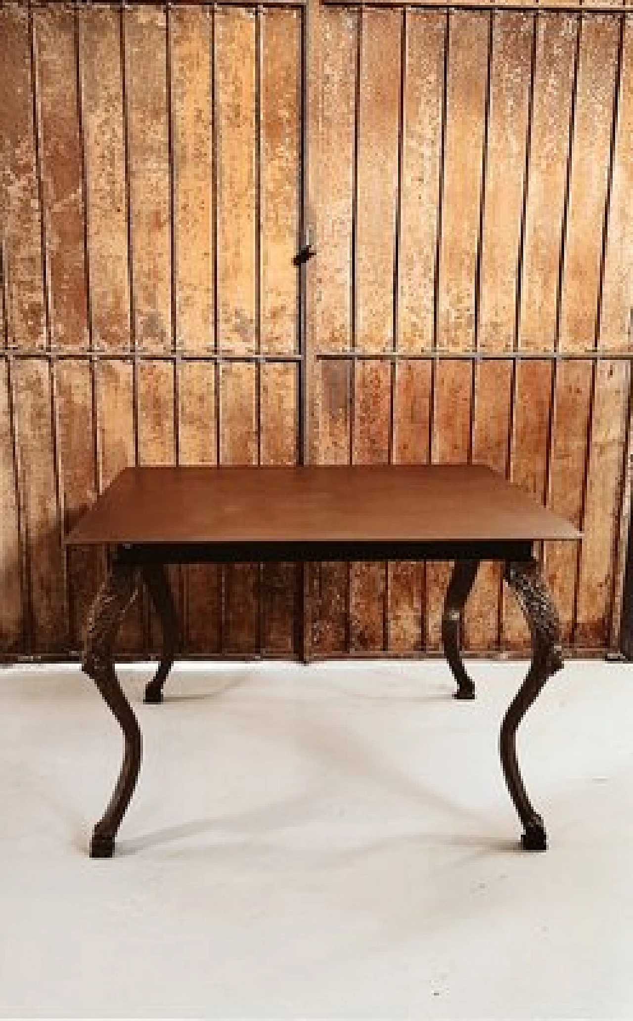 French iron table with lion feet, 1940s 3